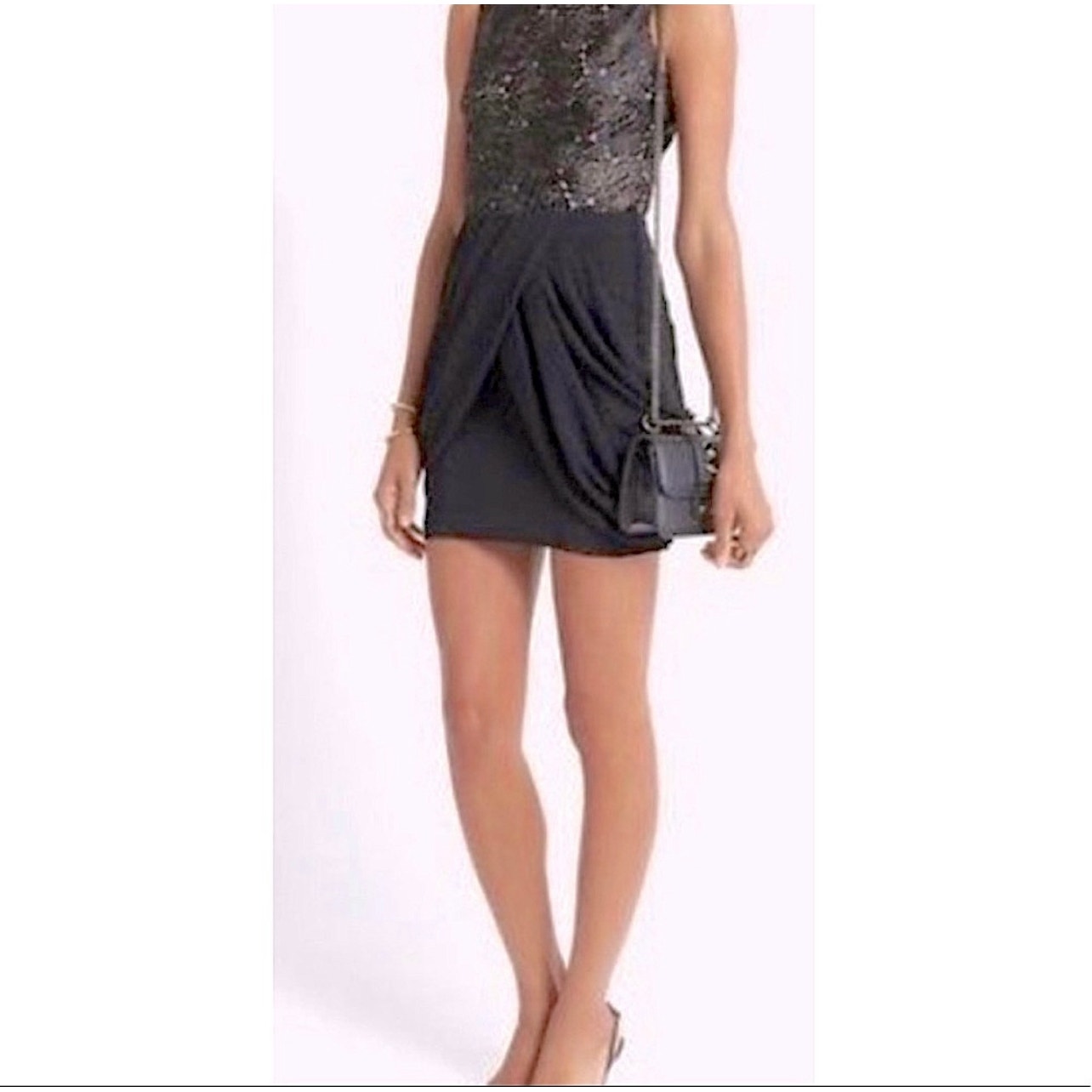 A.L.C Black Special Occasion Party Sleeveless Mini Dress Silk Lace Size 0